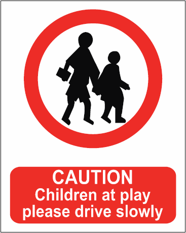 CHILDREN AT PLAY SIGN